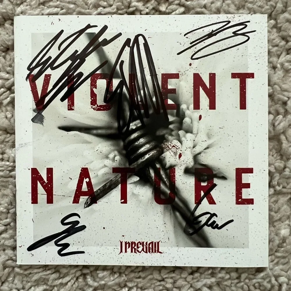I Prevail Autographed Signed CD Booklet & Factory Sealed Violent Nature CD